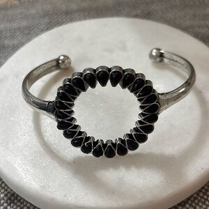 Elegant Black and Silver Women's Bracelet